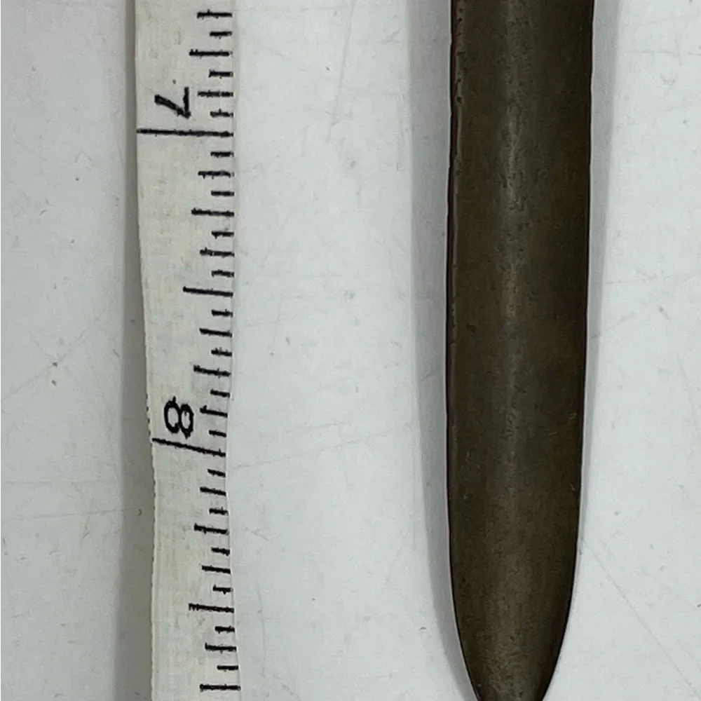Vintage Letter Opener Victorian Woman Carved White Head w/ Bronze or Brass Blade